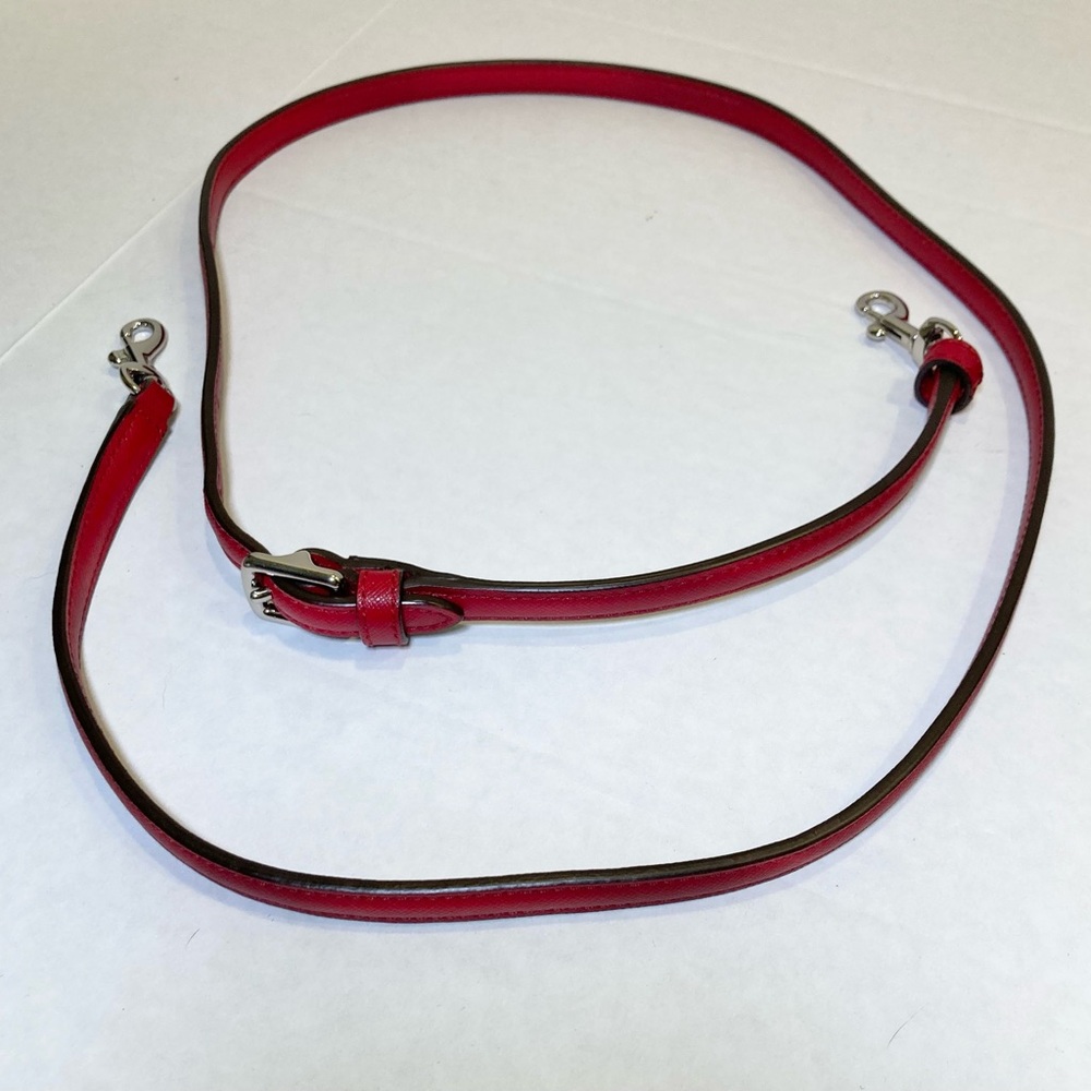 Coach Peyton Leather Mini Carryall Satchel Crossbody Bag in Red - Picture 11 of 16
